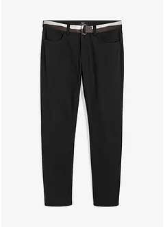 Regular fit stretch broek met riem, straight, bonprix