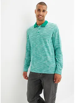 Gemêleerd poloshirt met lange mouwen, bonprix