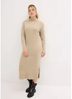 Gebreide jurk met zijsplitten, bonprix