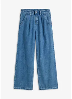 Wide leg jeans met mid waist, bonprix