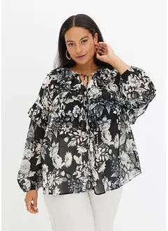 Blouse met volants, bonprix