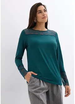 Longsleeve met kant, bonprix