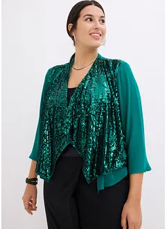 Chiffon bolero met pailletten, bonprix