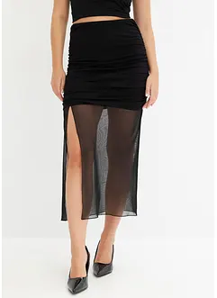 Jersey rok met mesh, bonprix