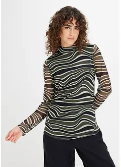 Mesh shirt met opstaande kraag, bonprix