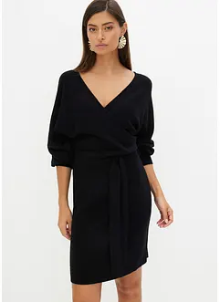 Gebreide jurk met V-hals, bonprix