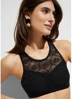 Bralette bikinitop met kant, bonprix