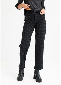 Stretch broek met glittersteentjes, bonprix