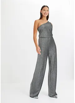 One-shoulder jumpsuit met glitter, bonprix