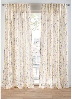 Transparant gordijn met print (set van 2), bonprix