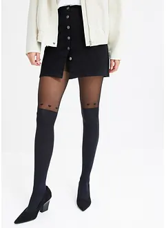 Overknee maillot met hartjes 60 den, bonprix