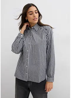 Oversized geruite blouse met pofmouwen, bonprix