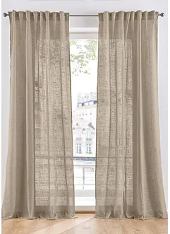 Transparant gordijn in linnen look (1 stuk), bonprix