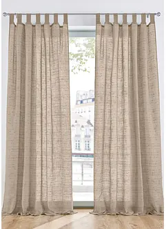 Transparant gordijn in linnen look (1 stuk), bonprix