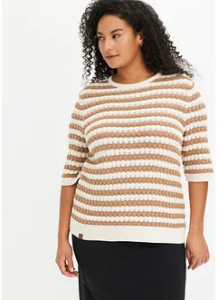 Gebreid shirt, halflange mouw, bonprix