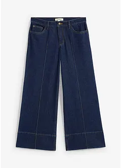 Wide leg jeans mid waist, cropped, bonprix