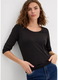 Shirt met rond hals en 3/4 mouwen, bonprix