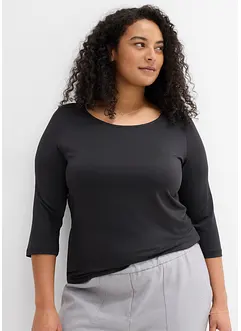 Shirt met rond hals en 3/4 mouwen, bonprix