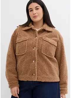 Oversized teddybontjas met kraag, bonprix