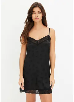 Satijnen slipdress met hartjes, bonprix