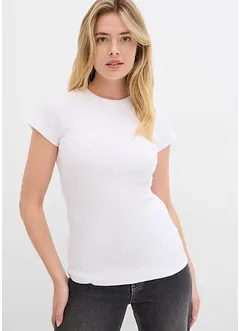 Geribd shirt met korte mouwen (set van 2), bonprix