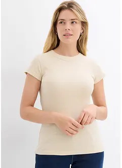 Geribd shirt met korte mouwen (set van 2), bonprix