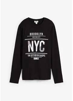 Longsleeve van biologisch katoen, slim fit, bonprix