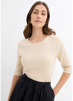 Geribd shirt met biologisch katoen (set van 2), bonprix
