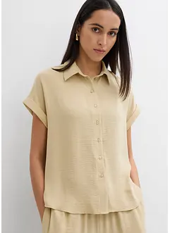 Oversized blouse van gestructureerde crêpe, bonprix