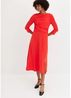Midi jurk in wikkel-look met 3/4 mouwen, bonprix