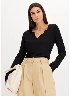 Henley shirt van zachte viscose, bonprix