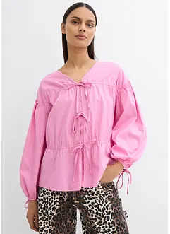 Blouse met strikjes, bonprix