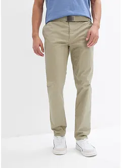 Regular fit stretch chino met riem, straight, bonprix