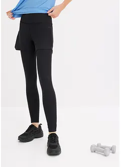 Sportlegging met korte broek en mesh zakje voor gsm, bonprix