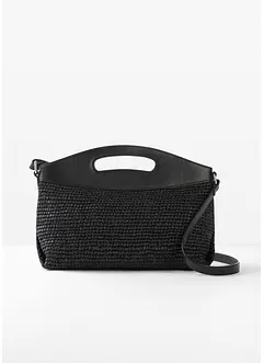 Rieten schoudertas met leren hengsel, bonprix