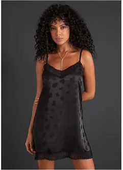 Satijnen slipdress met hartjes, bonprix