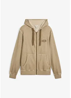 Sweatvest met capuchon in washed out look, bonprix