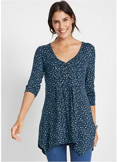 Puntig toelopend jersey shirt, halflange mouw, bonprix