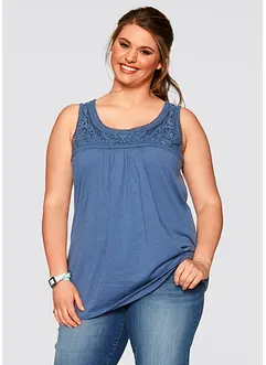 Katoenen longtop met kant, bonprix