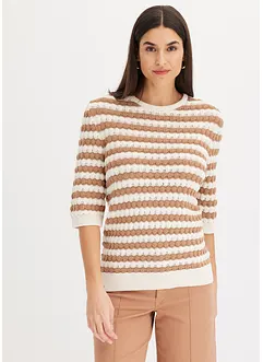 Gebreid shirt, halflange mouw, bonprix