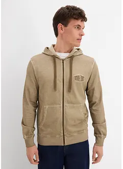 Sweatvest met capuchon in washed out look, bonprix