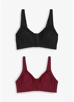 Bh met voorsluiting, zonder beugels (set van 2), bonprix