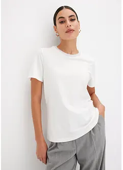 Shirt met gebreide boordjes en glittergaren, bonprix