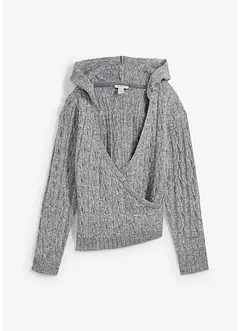 Trui met capuchon en asymmetrische zoom, bonprix