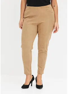 Imitatieleren broek met comfortabele band, bonprix