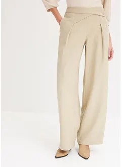 Bandplooibroek in linnenlook met gekruiste band, bonprix