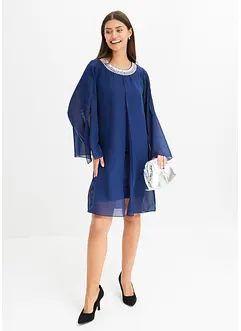 Chiffon jurk met strass-applicatie, bonprix