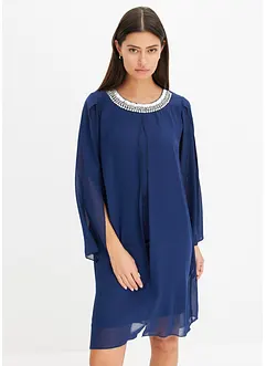 Chiffon jurk met strass-applicatie, bonprix