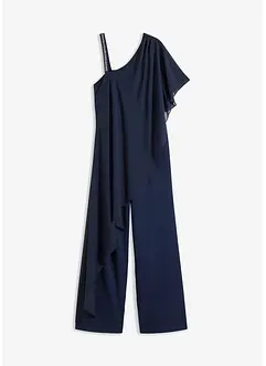 One-shoulder jumpsuit met band en strasversiering, bonprix