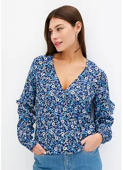 Gedessineerde blouse met volants, bonprix